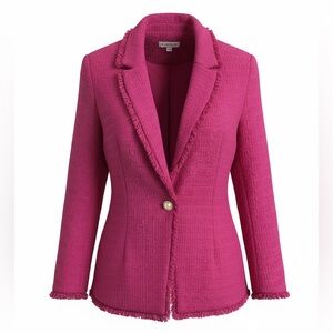 Nanette Lepore Women’s Fuchsia Tweed Blazer Jacket size 10